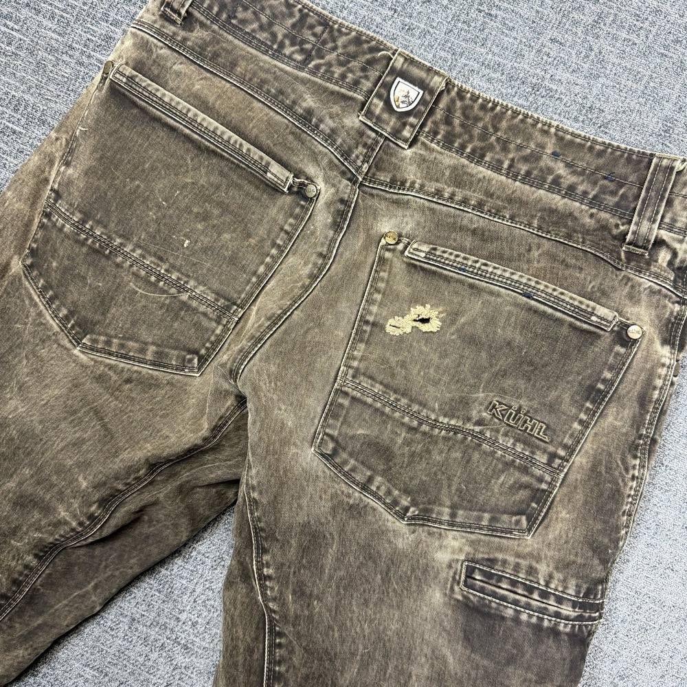 Kuhl Rydr Pants Mens 30x30 Olive Brown Outdoor Hiking Vintage Patina Dye